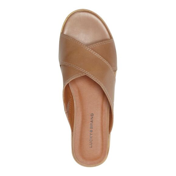 NWT LUCKY BRAND Womens Beige Tri-Tone 1-Wide Wedge Slide Sandals 10 M - Picture 3 of 5